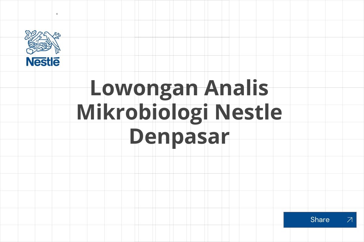 Lowongan Analis Mikrobiologi Nestle Denpasar