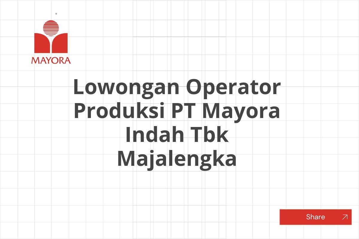 Lowongan Operator Produksi PT Mayora Indah Tbk Majalengka