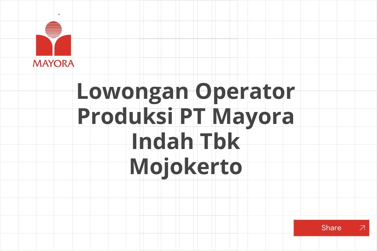 Lowongan Operator Produksi PT Mayora Indah Tbk Mojokerto