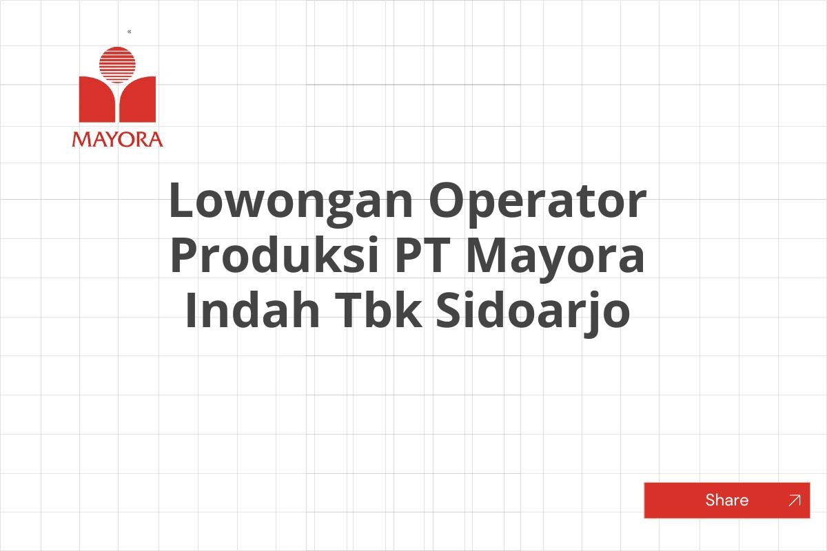 Lowongan Operator Produksi PT Mayora Indah Tbk Sidoarjo